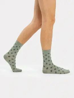 Носки мужские зеленые с рисунком в виде уточек Носки мужские зеленые с рисунком в виде уточек