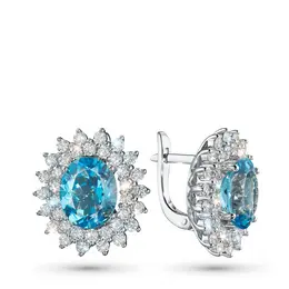 Серьги из белого золота с топазами э4771сг03210405 Серьги из белого золота с топазами э4771сг03210405
