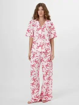 Комплект домашний женский розовый с бантиками Комплект домашний женский розовый с бантиками