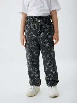 Утепленные джинсы Paperbag fit с Hello Kitty для девочек