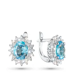 Серьги из белого золота с топазами э4771сг04210404