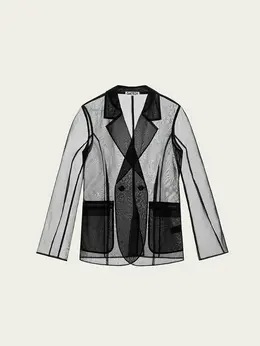 Жакет Бордо прозрачный с лацканами Жакет Бордо прозрачный с лацканами