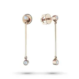 Пусеты из красного золота с бриллиантами э0201пс07183100