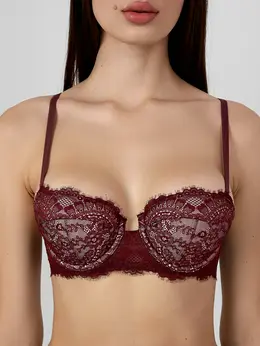 Бюстгальтер женский кружевной красный