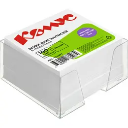 Блок для записей 90x90x50 мм в боксе белый Комус (плотность 100 г/кв.м) Блок для записей 90x90x50 мм в боксе белый Комус (плотность 100 г/кв.м)