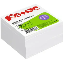 Блок для записей Комус 90x90x50 мм с логотипом белый (плотность 100 г/кв.м) Блок для записей Комус 90x90x50 мм с логотипом белый (плотность 100 г/кв.м)