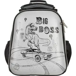 Ранец Комус Класс (№1 School) Динозавр Boss анатомический серый светоотражающая ткань с двумя отделениями Ранец Комус Класс (№1 School) Динозавр Boss анатомический серый светоотражающая ткань с двумя отделениями