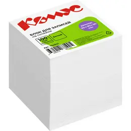 Блок для записей Комус 90x90x90 мм белый проклеенный (плотность 100 г/кв.м) Блок для записей Комус 90x90x90 мм белый проклеенный (плотность 100 г/кв.м)