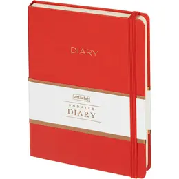 Ежедневник недатированный Attache Diary искусственная кожа А5 136 листов красный с фиксирующей резинкой