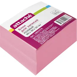 Блок для записей Attache 90x90x50 мм розовый (плотность 80 г/кв.м) Блок для записей Attache 90x90x50 мм розовый (плотность 80 г/кв.м)