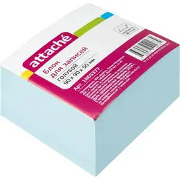 Блок для записей Attache 90x90x50 мм голубой (плотность 80 г/кв.м) Блок для записей Attache 90x90x50 мм голубой (плотность 80 г/кв.м)