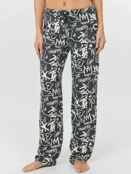 Брюки домашние женские с принтом граффити Брюки домашние женские с принтом граффити