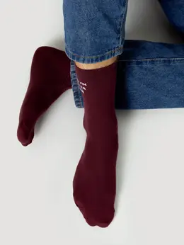 Носки мужские бордовые с надписью