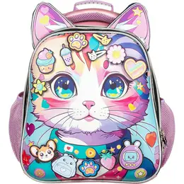 Ранец Комус Класс Basic Kitty Stikers анатомический розовый с двумя отделениями