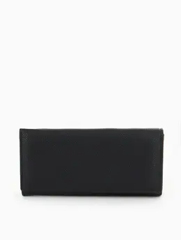 Кошелек женский на магните, 19×3×10 см, однотонный, 3 отделения, черный