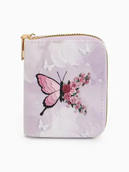 Кошелек женский на молнии, 8.5×2.5×10.5 см, розовый