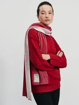 Джемпер с шарфом из хлопка