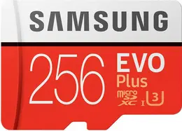 Карта памяти Samsung MicroSDXC 256Гб EVO Plus CL10 с адаптером красный
