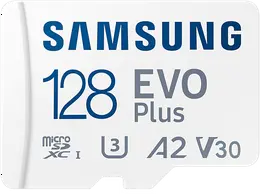 Карта памяти Samsung MicroSDXC 128Гб EVO Plus CL10 с адаптером белый