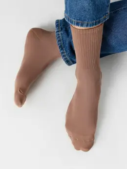 Носки мужские коричневые с рисунком в виде гуся