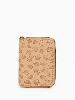 Кошелек на молнии, 13×2×9 см, с принтом, бежевый Кошелек на молнии, 13×2×9 см, с принтом, бежевый