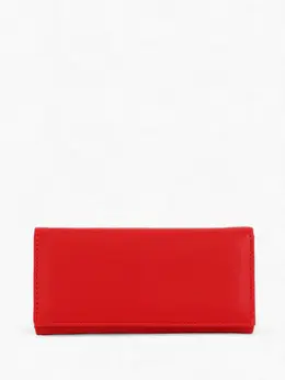 Кошелек женский на магните, 19×3×10 см, однотонный, красный
