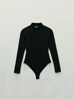 Базовое боди с воротником-стойкой