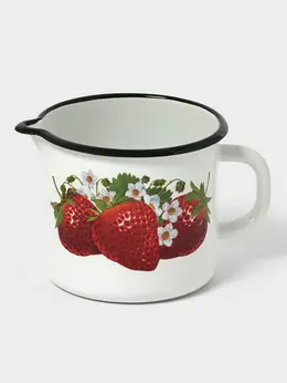 Кружка эмалированная, 1 л, с носиком, белая Кружка эмалированная, 1 л, с носиком, белая