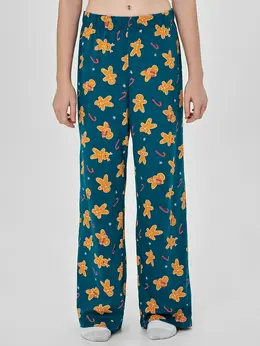 Брюки домашние для девочек с принтом печенек Брюки домашние для девочек с принтом печенек