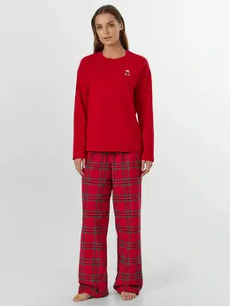 Комплект женский домашний красный в клетку Комплект женский домашний красный в клетку