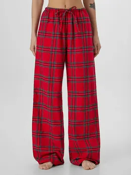 Брюки домашние женские красные в клетку Брюки домашние женские красные в клетку