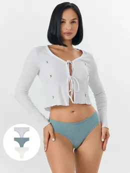 Трусы бразилиана женские в наборе, 3 шт