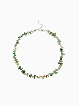 Ожерелье из камня, 45 см, зеленый