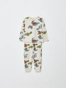 Трикотажная пижама с принтом для мальчиков Трикотажная пижама с принтом для мальчиков