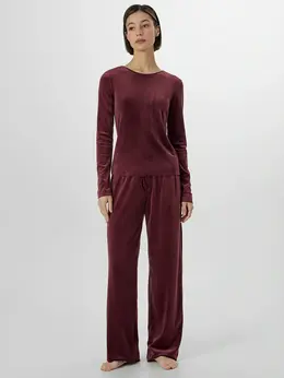 Комплект домашний женский велюровый бордовый Комплект домашний женский велюровый бордовый