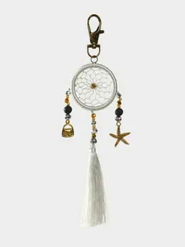 Брелок ловец снов, 17 см, серебристый