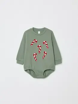 Свитшот-боди с новогодним принтом для малышей Свитшот-боди с новогодним принтом для малышей