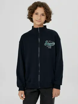 Толстовка для мальчиков синяя на молнии