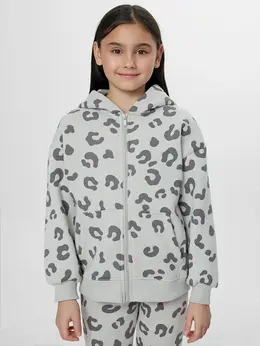Толстовка для девочек серая на молнии Толстовка для девочек серая на молнии