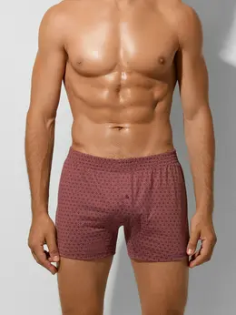 Трусы мужские бордовые с принтом