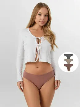 Трусы бразилиана женские в наборе, 3 шт