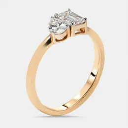 0.89 cts Emerald, Pear Lab Grown Diamonds 18k Rose Gold Ring Size 52 0.89 cts Emerald, Pear Lab Grown Diamonds 18k Rose Gold Ring Size 52