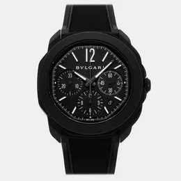Bvlgari Octo Roma 103932 Automatic Chronograph Black Dial Black Steel Men's Wristwatch 42mm Bvlgari Octo Roma 103932 Automatic Chronograph Black Dial Black Steel Men's Wristwatch 42mm