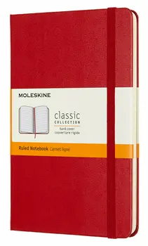 Записная книжка в линейку Moleskine "Classic" Medium 115х180 мм 240 стр., твердая обложка красная