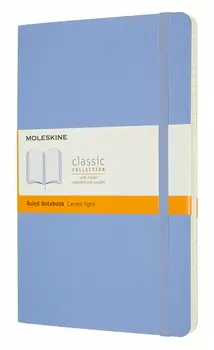 Записная книжка в линейку Moleskine "Classic Soft" Large 13х21 см 192 стр., обложка мягкая голубая г