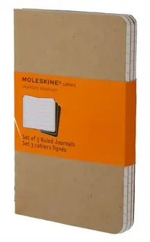 Записная книжка в линейку Moleskine "Cahier Journal" Pocket 90х140 мм 64 стр бежевый (3шт)