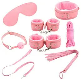4 colors 7 pcs pu leather adult games bondage restraint slaves sex toys erotic sex toys for couples leather bdsm men women free