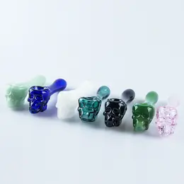 Glassvape168 Y068 Colorful Smoking Pipes About 4 Inches Length Tobacco Dry Herb Skull Spoon Glass Hand Pipe