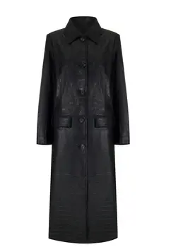 Кожаное пальто Кроко THE REAL BASE