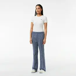 Женские расклешенные спортивные брюки Lacoste с монограммой